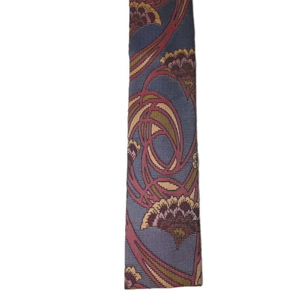 Vtg Rooster Square Tie Russian Tapestry Art Deco Necktie Mens Maas Brothers‎ FL